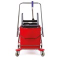 Тележка уборочная BRABIX, 2 съемных ведра 25 л, механический отжим, металлический каркас, 601499 601499