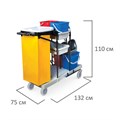 Тележка уборочная BRABIX, ведра 2х20 л, 2х11 л, механический отжим, держатель для мешка, мешок, 2 поддона, 601501 601501