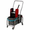 Тележка уборочная Eco-Force, 2 съемных ведра по 25 л, отжим, металлический каркас, бесшумные колеса, 22EF/2 609748