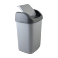 Ведро мусорное с КРЫШКОЙ (качающейся) 14 литров, ПОДВЕСНОЕ, 42х27х21 см, серый/графит, 327, 433270065 601127