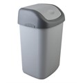 Ведро мусорное с КРЫШКОЙ (качающейся) 14 литров, ПОДВЕСНОЕ, 42х27х21 см, серый/графит, 327, 433270065 601127