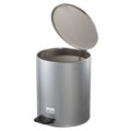 Ведро мусорное с педалью 15 литров, УСИЛЕННОЕ, серое, оцинкованная сталь, ТИТАН 603977