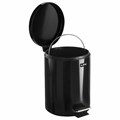 Ведро мусорное с педалью 5 литров "Classic", ЧЕРНОЕ ГЛЯНЦЕВОЕ, металлическое, со съемным внутренним ведром, LAIMA, 604943 604943