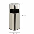 Урна с пепельницей 27 литров, 600х250 мм, нержавеющая сталь, зеркальная, LAIMA PROFESSIONAL, 606299 606299