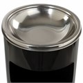 Урна с пепельницей 27 литров, 600х250 мм, нержавеющая сталь, черная, LAIMA PROFESSIONAL, 606300 606300