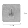 Крючки самоклеящиеся универсальные 4,5x4,5 см, КОМПЛЕКТ 4 шт., сталь, серебристые, LAIMA Home, 608785 608785