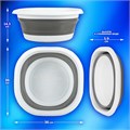 Таз складной силиконовый 10 литров круглый d=36 см для дома и дачи, LAIMA Home, 608669 608669