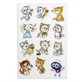 Наклейки гелевые "Кошки-мышки", многоразовые, с тиснением фольгой, 10х15 см, ЮНЛАНДИЯ, 661815 661815