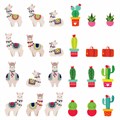 Наклейки из EVA "Ламы и кактус", 24 штуки, ассорти, ЮНЛАНДИЯ, 662687 662687