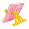 Подставка для книг ЮНЛАНДИЯ, с боковыми зажимами, регулируемый наклон, пластик, розовая, 237907 237907