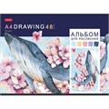 Альбом для рисования, А4, 48 листов, скоба, обложка картон, HATBER, 205х290 мм, "Акварельная палитра", 067588, 48А4В 113791