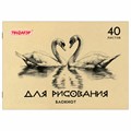 Блокнот для рисования, А4, 40 л., обложка офсет, ПИФАГОР, 200х285 мм, "Лебеди/Лев", 126962 126962