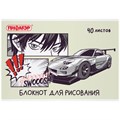 Блокнот для рисования, А4, 40 листов, скоба, обложка офсет, ПИФАГОР, 200х285 мм, "Аниме" (2 вида), 115247 115247