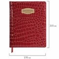Дневник 1-11 класс 48 л., кожзам (твердая с поролоном), нашивка, BRAUBERG "CROCODILE", красный, 106938 106938