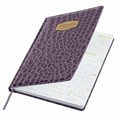 Дневник 1-11 класс 48 л., кожзам (твердая с поролоном), нашивка, BRAUBERG "CROCODILE", фиолетовый, 106211 106211