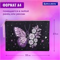 Папка для тетрадей BRAUBERG А4, 1 отделение, полиэстер, на молнии, с ручкой, "Flower butterfly", 271475 271475