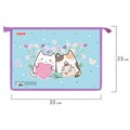 Папка для тетрадей ПИФАГОР А4, 1 отделение, картон/пластик, на молнии, "Cat friends", 272127 272127