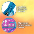 Папка для труда BRAUBERG А4, 2 отделения, пластик, молния сверху, органайзер, "Cup Cakes", 229134 229134