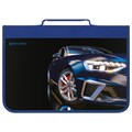 Папка на молнии BRAUBERG А4 с ручкой, с органайзером, 1 отделение, "Super car", 272219 272219