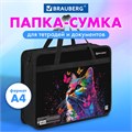 Папка на молнии с ручками BRAUBERG А4, 1 отделение, пластик, 80 мм, "Butterfly catcher", 272165 272165