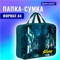 Папка на молнии с ручками BRAUBERG А4, 1 отделение, полиэстер, 80 мм, "Future", 270965 270965