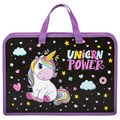 Папка на молнии с ручками ЮНЛАНДИЯ А4, 1 отделение, пластик, ширина 45 мм, "Magic unicorn", 270944 270944