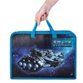 Папка на молнии с ручками ЮНЛАНДИЯ А4, 1 отделение, пластик, ширина 45 мм, "Space explorer", 270949 270949