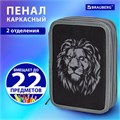 Пенал BRAUBERG, 2 отделения, полиэстер, 21х14 см, "Savage lion", 272331 272331