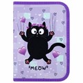 Пенал ПИФАГОР, 1 отделение, 2 откидные планки, полиэстер, 20х14 см, "Falling cat", 272287 272287