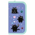 Пенал ПИФАГОР, 2 отделения, ламинированный картон, 19х11 см, "Funny cats", 273481 273481