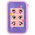 Пенал ПИФАГОР, 3 отделения, ламинированный картон, 19х11 см, "Anime eyes", 272251 272251