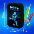 Пенал ПИФАГОР, 3 отделения, ламинированный картон, 19х11 см, "Goal", 271547 271547