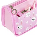 Пенал мягкий ЮНЛАНДИЯ, 2 отделения, полиэстер, "Bunnies", розовый, 21х9х6 см, 272346 272346
