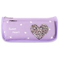 Пенал мягкий ЮНЛАНДИЯ, 2 отделения, полиэстер, "Heart", фиолетовый, 21х6х9 см, 270259 270259