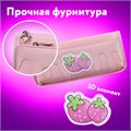 Пенал мягкий ЮНЛАНДИЯ, 2 отделения, полиэстер, "Strawberry shortcake", розовый, 21х9х6 см, 271577 271577