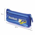 Пенал ЮНЛАНДИЯ для мальчиков, 3 отделения, мягкий, "Футбол", синий, 20х7х9 см, 228979 228979