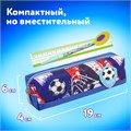 Пенал ЮНЛАНДИЯ, 1 отделение, полиэстер, "Football", синий, 19х4х6 см, 270270 270270