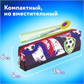 Пенал ЮНЛАНДИЯ, 1 отделение, полиэстер, "Football", черный, 19х4х6 см, 270269 270269