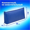 Пенал-косметичка ПИФАГОР на молнии, текстиль, синий, 19х4х9 см, 229004 229004