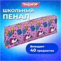 Пенал-косметичка ПИФАГОР, мягкий, "UNICORN", прямоугольный, 20х7х4 см, 229265 229265
