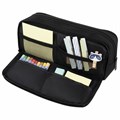 Пенал-органайзер BRAUBERG, 2 откидные планки, полиэстер, 23x9х7 см, "Total black", 272317 272317