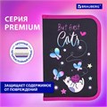 Пенал BRAUBERG с наполнением, 1 отделение, 1 откидная планка, 24 предмета, 21х14 см, "Cats first", 271525 271525