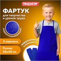 Накидка фартук с нарукавниками для труда ПИФАГОР, 3 кармана, уменьшенный размер, 39х49 см, синий, 270920 270920
