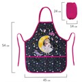 Фартук с нарукавниками для уроков труда BRAUBERG KIDS, 45x54 см, 2 кармана, "Moon girl", 271637 271637