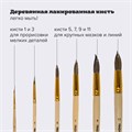 Кисти ПИФАГОР, набор 6 шт. (БЕЛКА: круглые № 1, 3, 5, 7, 9, 11), блистер с европодвесом, 200891 200891