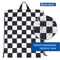 Мешок для обуви BRAUBERG большой удобный с ручкой, 51х41 см, "Black and white", 271595 271595