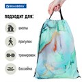 Мешок для обуви BRAUBERG большой удобный с ручкой, 51х41 см, "Mint marble", 271594 271594