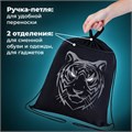 Мешок для обуви BRAUBERG, с петлёй, карман на молнии, 47х37 см, "Tiger", 271610 271610