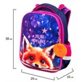 Ранец BRAUBERG PREMIUM, 2 отделения, с брелоком, "Cute fox", LED-ЛАМПОЧКИ, 38х29х16 см, 272019 272019