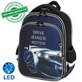 Ранец BRAUBERG QUADRO, 3 отделения, с брелоком, "Sport car", LED-ЛАМПОЧКИ, 37х28х18 см, 271359 271359